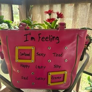 Women's Pink Statement Tote Bag - I'm Feeling Embellished Design